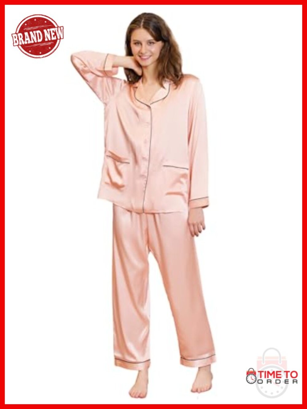 Women's 22 Momme 100% Mulberry Silk Pajama Set, Luxury Loungewear, Full Length